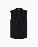 Flowing crêpe waistcoat with lapels