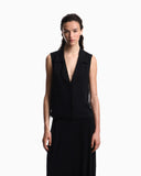 Flowing crêpe waistcoat with lapels
