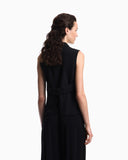 Flowing crêpe waistcoat with lapels