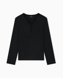 Flowing crêpe V-neck blouse