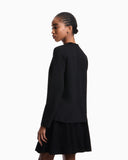 Flowing crêpe V-neck blouse