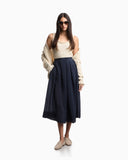 Flared techno creponne skirt
