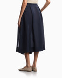 Flared techno creponne skirt