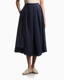 Flared techno creponne skirt