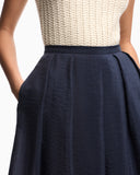 Flared techno creponne skirt