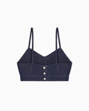 11 oz denim top with gold buttons