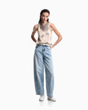 J3I relaxed-fit jeans in vintage look denim with eagle stencil