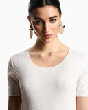 Jacquard jersey jumper with embossed pattern