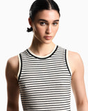 Stretch jacquard jersey top