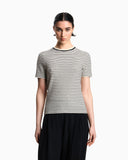 Stretch jersey jacquard sweater