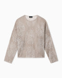 Two-tone floral motif jacquard jumper