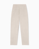 Oval-leg trousers in pure linen with a basketweave effect
