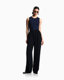 Icon trousers with pleats in washed cady crêpe
