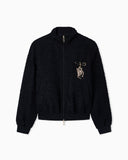 Lunar New Year bouclé-effect tweed full-zip blouson