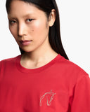 Lunar New Year slim-fit jersey T-shirt with rhinestone outline