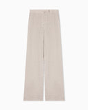 Wide trousers in linen chambray