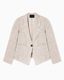 Linen-blend chambray jacket