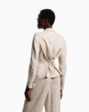Linen-blend chambray jacket