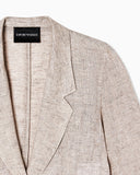 Linen-blend chambray jacket