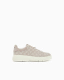 Canvas sneakers with an all-over logo print