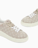 Canvas sneakers with an all-over logo print
