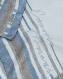 Pure silk foulard with a frame print