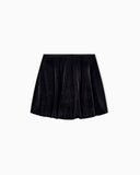 Mini skirt in stretch chenille jersey with velvet texture
