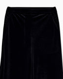 Wide-leg stretch chenille trousers with side pockets