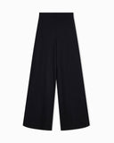 High-waist wide-leg Punto Milano pants with side zip vents