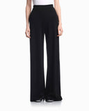 High-waist wide-leg Punto Milano pants with side zip vents