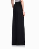 High-waist wide-leg Punto Milano pants with side zip vents