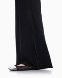 High-waist wide-leg Punto Milano pants with side zip vents
