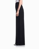 High-waist wide-leg Punto Milano pants with side zip vents