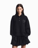 Double jersey polo shirt with dropped armholes and snaps