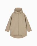 Full-zip hooded blouson jacket in brushed techno cotton