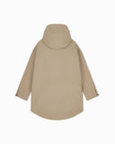 Full-zip hooded blouson jacket in brushed techno cotton