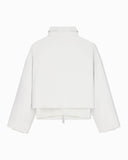 Blouson jacket in brushed techno cotton with a metal zipper