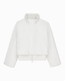 Blouson jacket in brushed techno cotton with a metal zipper