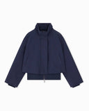 Blouson jacket in brushed techno cotton with a metal zipper