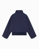 Blouson jacket in brushed techno cotton with a metal zipper