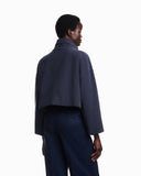 Blouson jacket in brushed techno cotton with a metal zipper