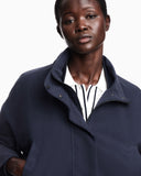 Blouson jacket in brushed techno cotton with a metal zipper