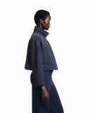 Blouson jacket in brushed techno cotton with a metal zipper