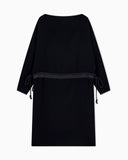 Dress in techno cady with an adjustable drawstring waist