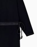 Dress in techno cady with an adjustable drawstring waist