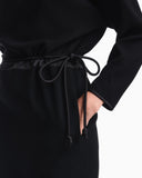Dress in techno cady with an adjustable drawstring waist