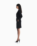 Dress in techno cady with an adjustable drawstring waist