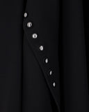 Unlined top in techno cady with stud rivets and buttonholes