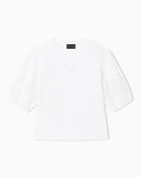 Cotton jersey crewneck sweater
