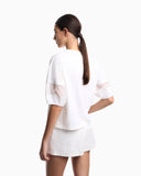 Cotton jersey crewneck sweater